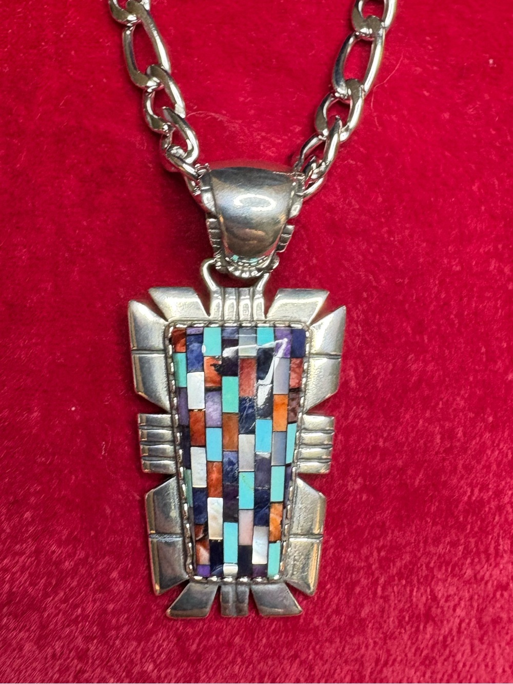 Pendant Carolyn Pollack Relios Sterling Silver Inlay Southwestern